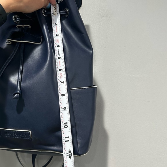 blue leather backpack purse Convertible Italian Leather Backpack Tote Navy